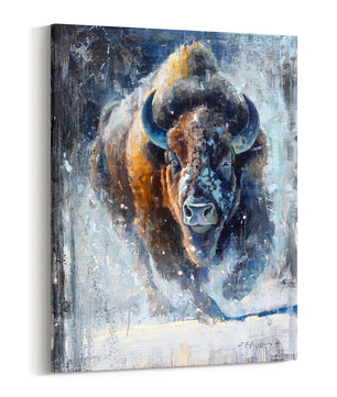 Buffalo art canvas print from original oil painting by Jerry Markham. Available in multiple sizes.