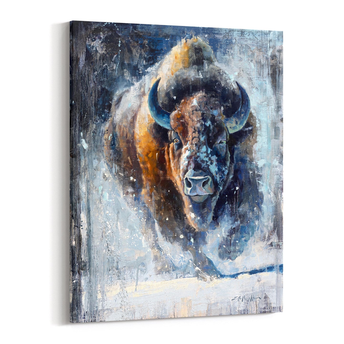 Buffalo art canvas print from original oil painting by Jerry Markham. Available in multiple sizes.