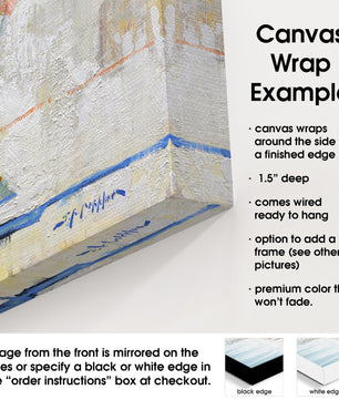 Details of canvas wrap print presentation for wall art