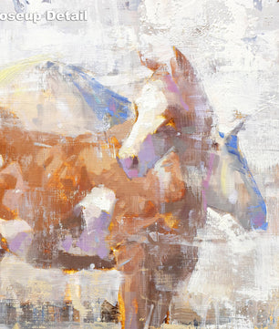 Closeup detail of horse painting
