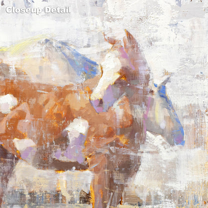 Closeup detail of horse painting