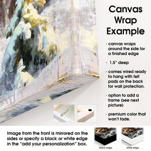 Details of canvas wrap print presentation for wall art