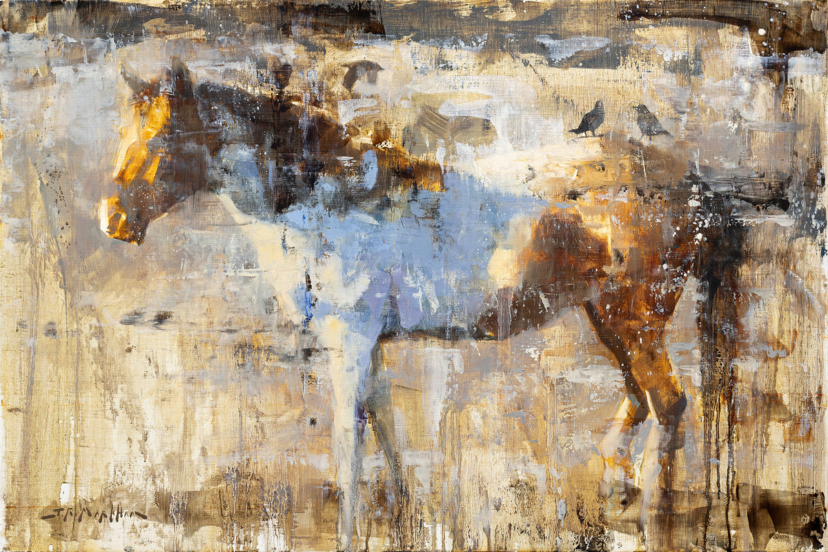 Jerry Markham Equine Impression - Painting by Jerry Markham Artist