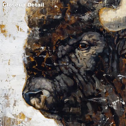 Profile of Power - Buffalo Portrait Art Canvas Print