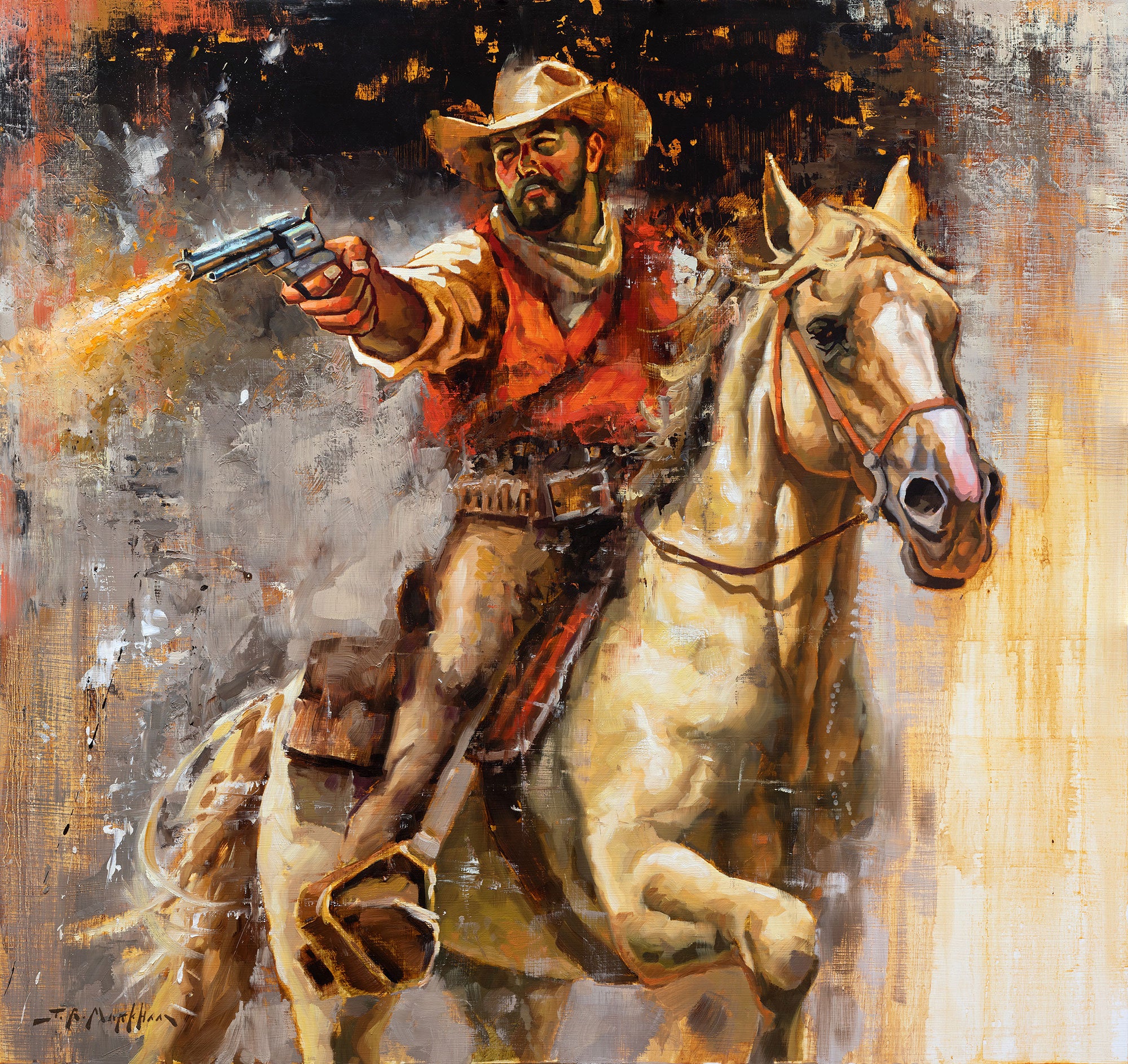 Red Rider - Painting by Jerry Markham Artist