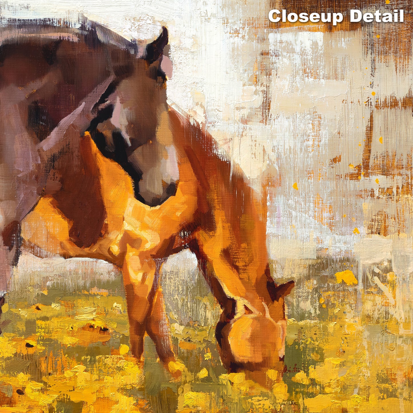 close up detail of horse painting