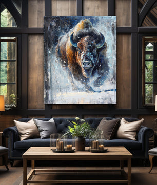 buffalo painting canvas print