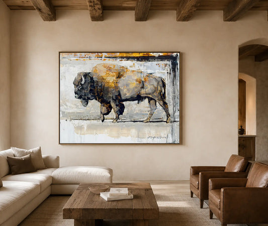 'Western Icon - Bison' - Buffalo Art Canvas Print
