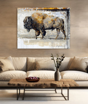 Buffalo canvas print wall art of buffalo painting