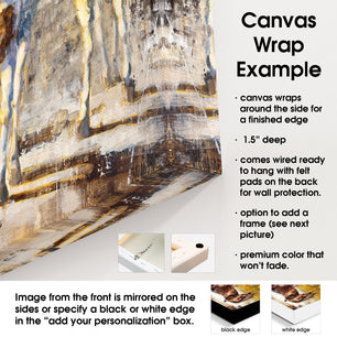 Details of canvas wrap print presentation for wall art