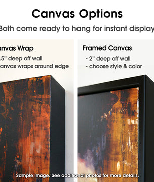 Canvas print options for wall art including a canvas wrap or framed canvas print