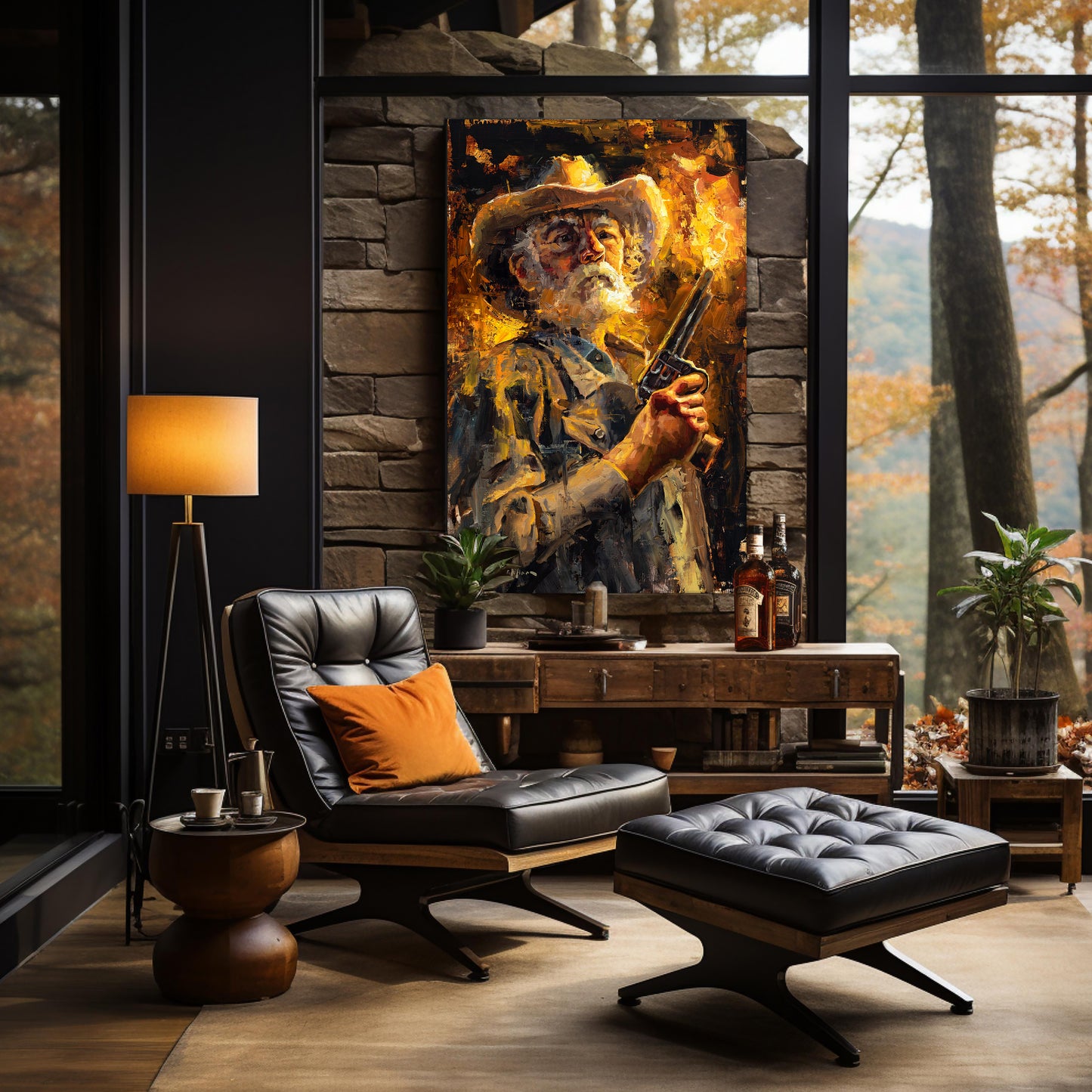 Cowboy art canvas print available in multiple sizes. Cowboy with gun colt titled Give Me Liberty. Cowboy wall art print, cowboy print, cowboy decor, western wall art print, western decor.