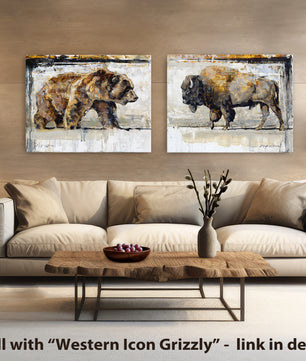 Canvas print buffalo and bear wall art