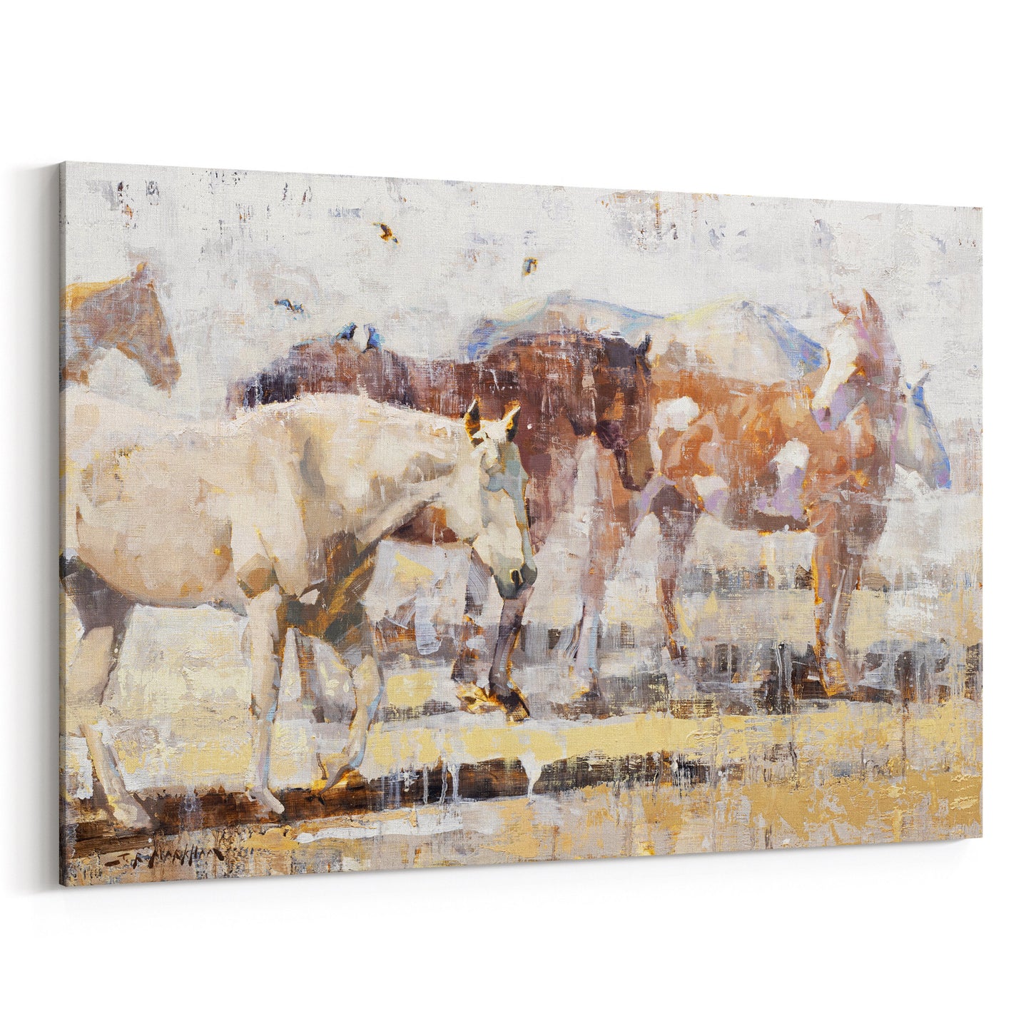 Canvas print of horse painting available as limited edition canvas print
