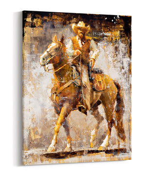 Western wall art cowboy painting canvas wrap giclee print