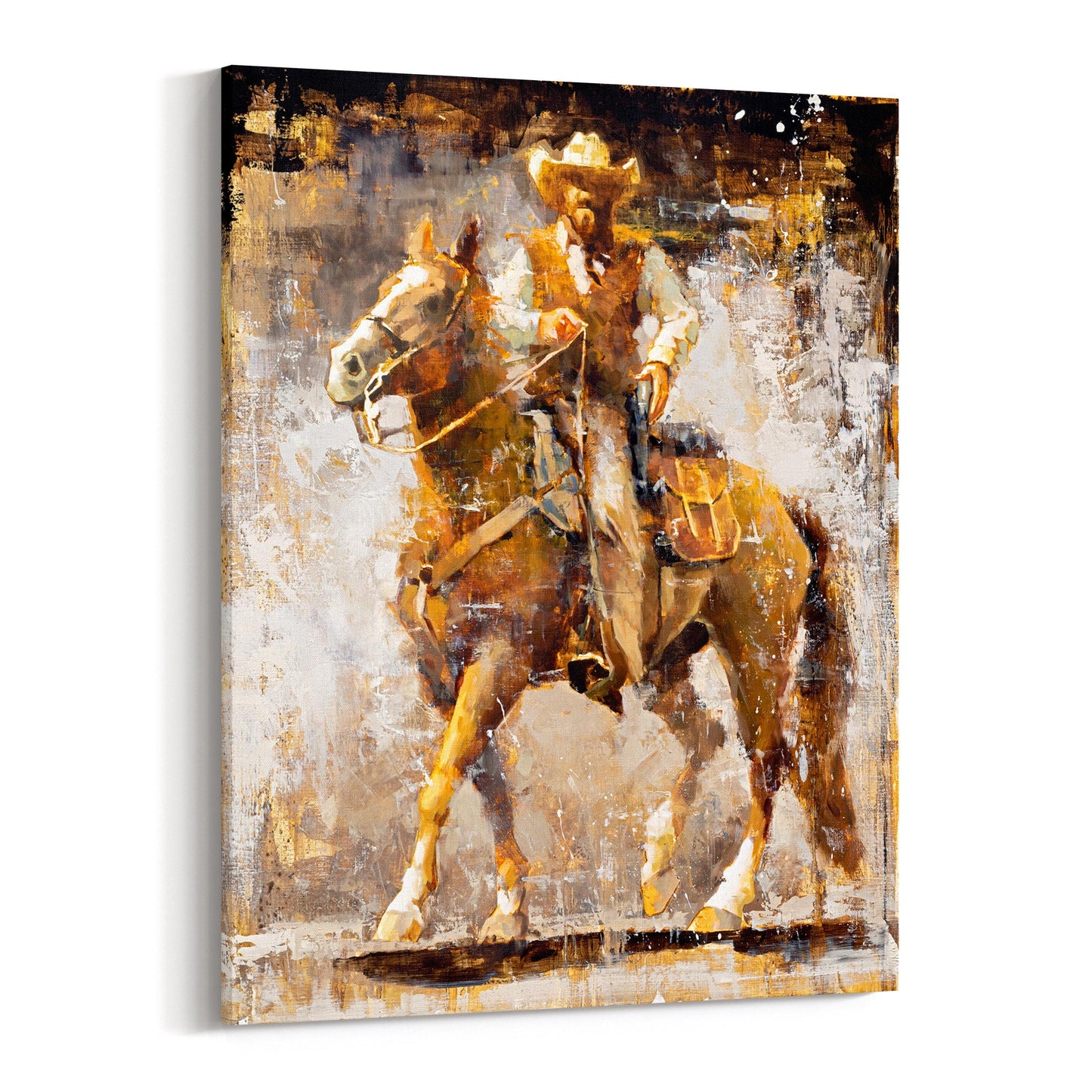 Western wall art cowboy painting canvas wrap giclee print