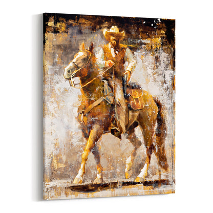 Western wall art cowboy painting canvas wrap giclee print
