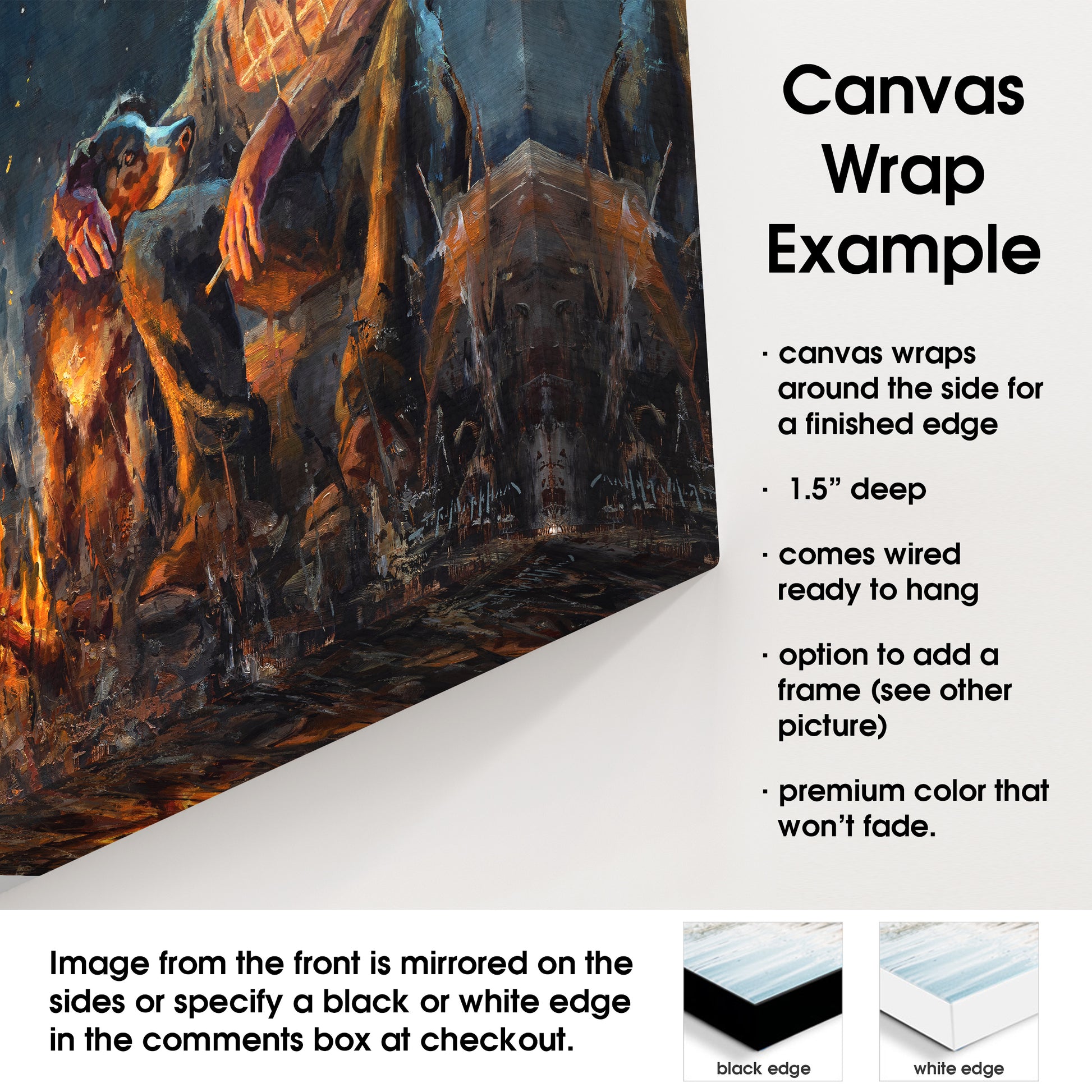 Canvas wrap details