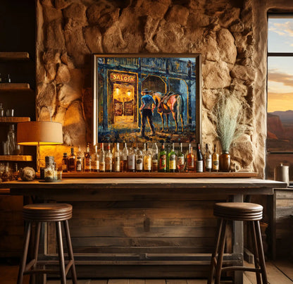Settling a Score - Saloon Western Art Canvas Print