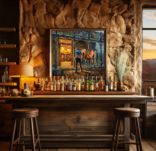 Settling a Score - Saloon Western Art Canvas Print