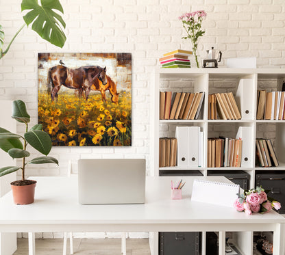 horse art print for office