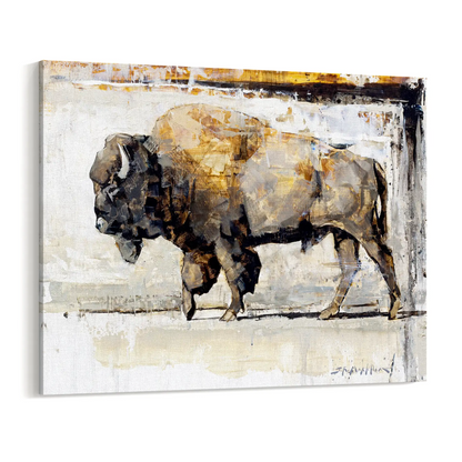 'Western Icon - Bison' - Buffalo Art Canvas Print