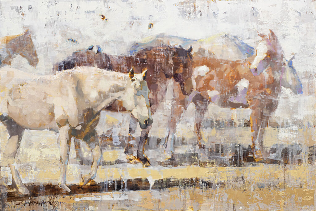 Casual Friday - Painting of horses by Jerry Markham artist