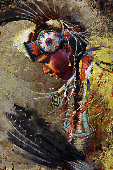 Painting of native dancer by artist Jerry Markham