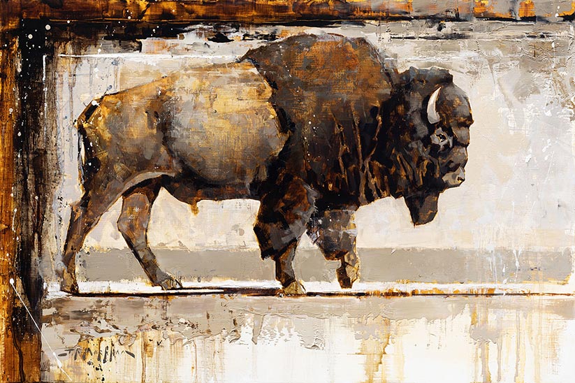 Icons of the West - Bison - buffalo painting by Jerry Markham artist
