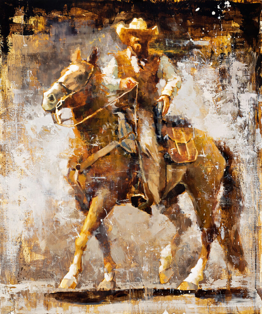Maverick - portrait of a Cowboy western art by Jerry Markham artist