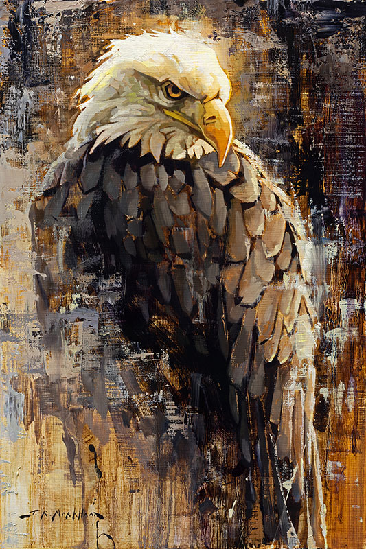 Regal Raptor - bird art bald eagle painting by Jerry Markham artist