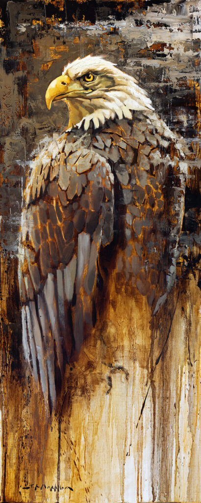 Sky King 1 - bald eagle painting by Jerry Markham artist