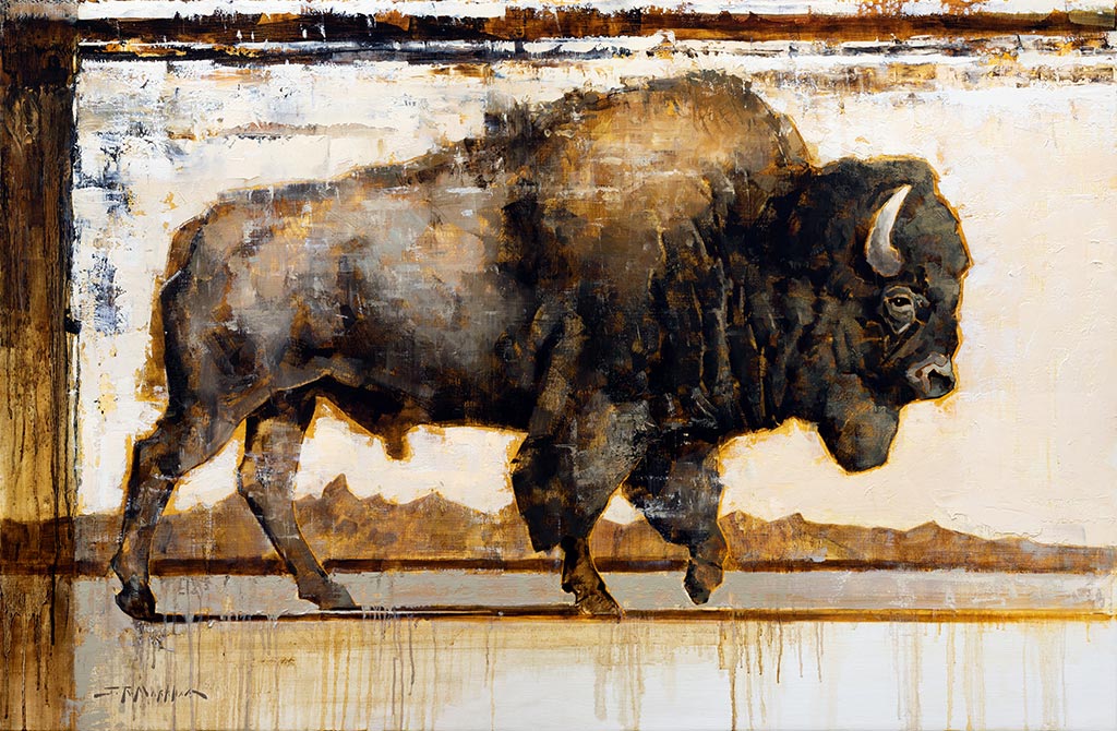 Wyoming Icon bison painting by Jerry Markham artist