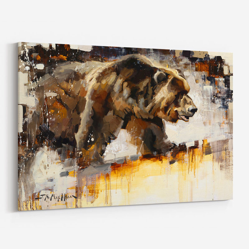 Bruiser Canvas Print Grizzly Bear Painting
