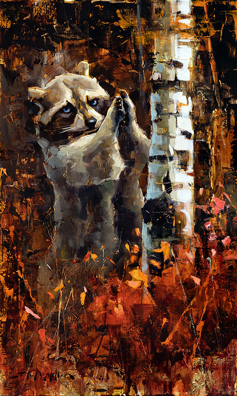 If You're Happy and You Know It - racoon painting