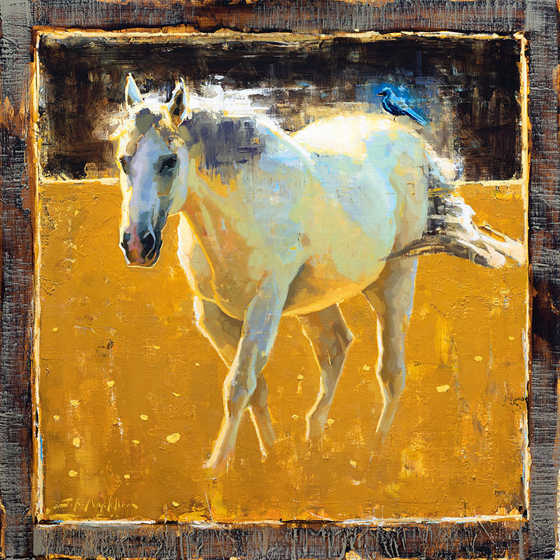 Piggy Back horse painting by Jerry Markham artist
